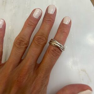 Layered Silver Multi-Band Ring - 925 Sterling Silver